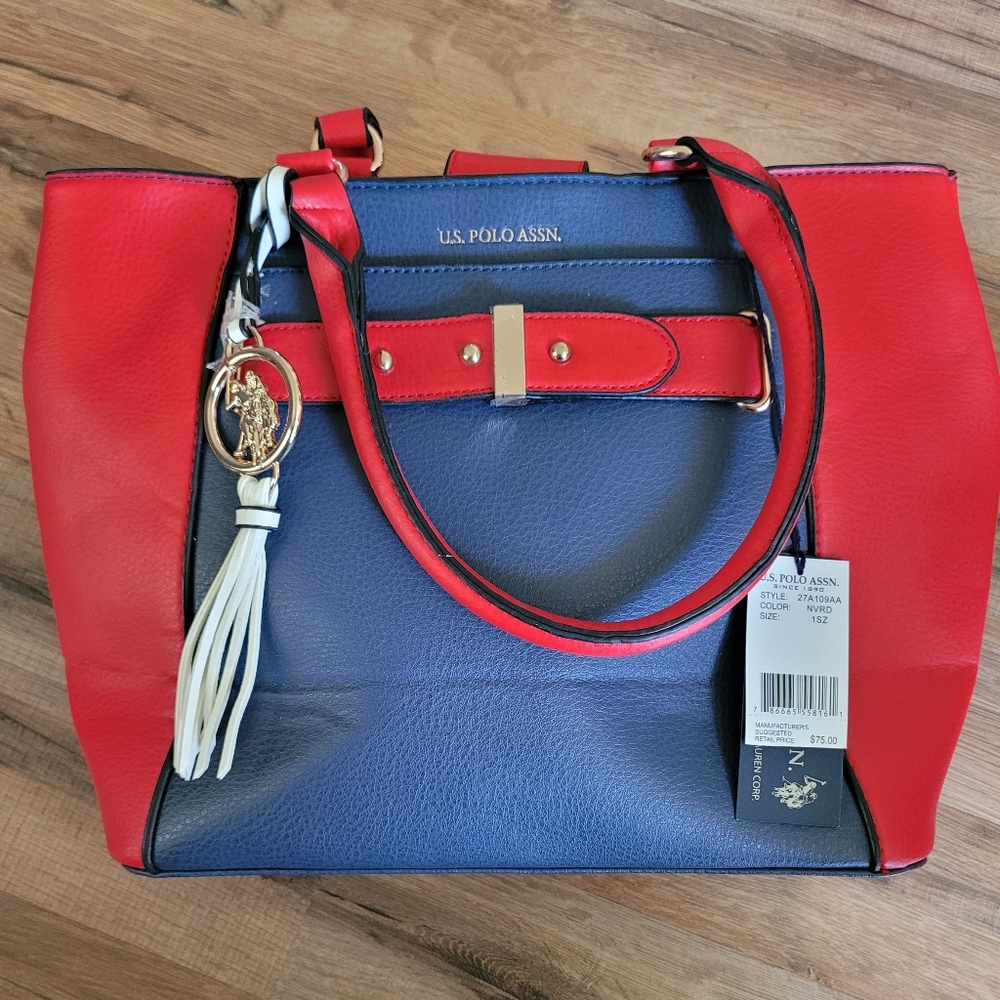 U.S. Polo Assn Blue and Red Purse